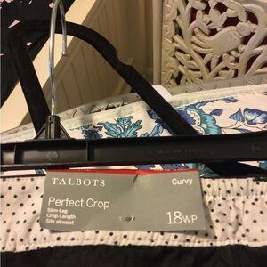 Talbots Black and White Polka Dot Slim-Leg Crop Pants
